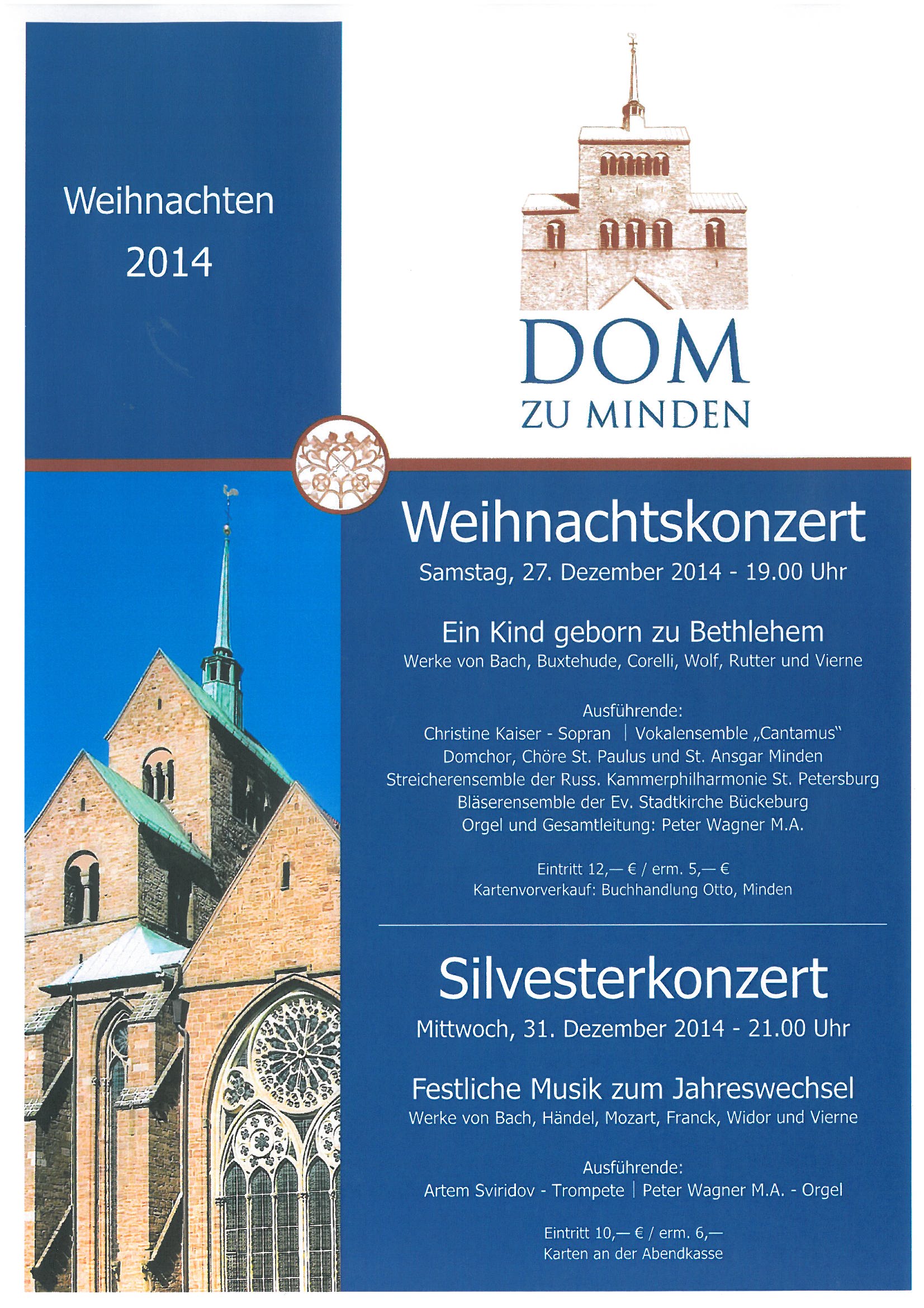 Weihnachtskonzert und Silvesterkonzert 2014